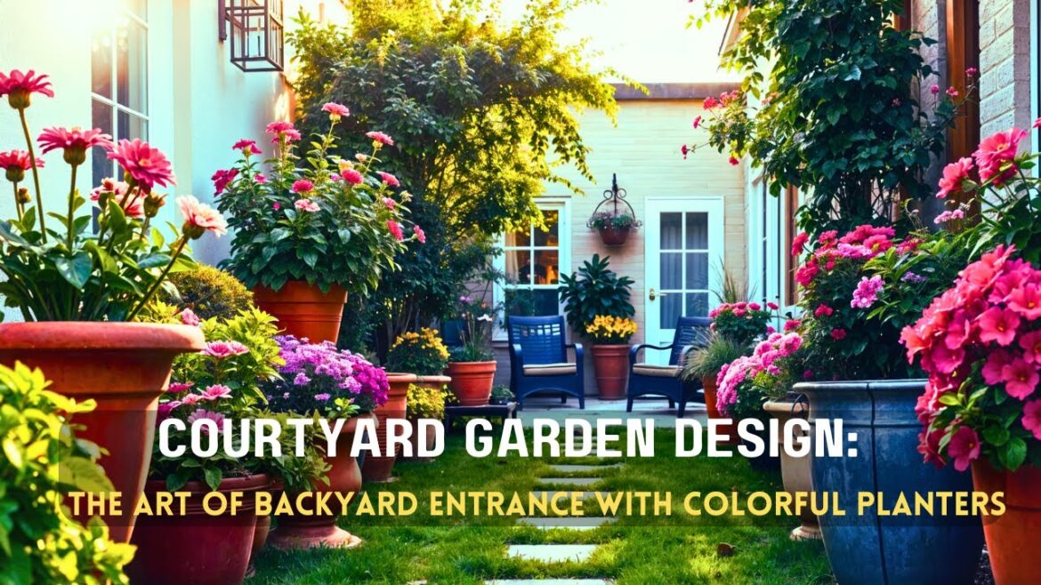 Courtyard Garden Design: The Art of Backyard Entrance with Colorful Planters