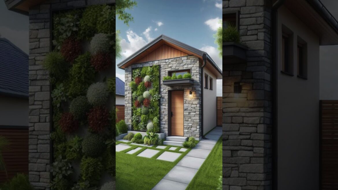Elegant Vertical Garden & Stone Cladding Design for Modern Homes #home  #shorts