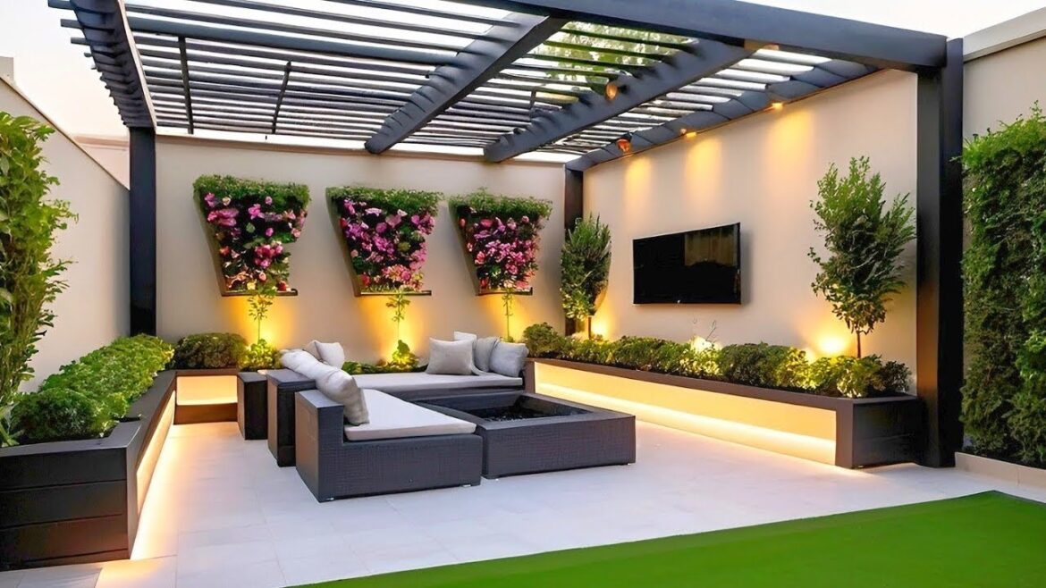 Modern 150 Backyard Patio Designs Ideas 2024  Pergola Garden design Ideas Rooftop Terrace Design