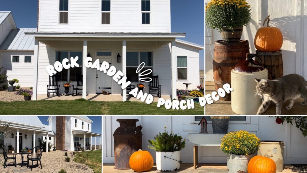 Rock Garden Patio ~ Inexpensive Outdoor Furniture ~ Fall Porch Decor