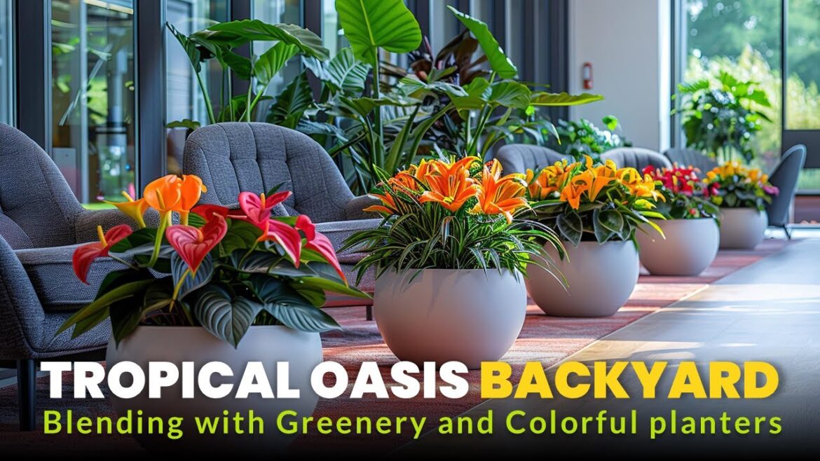 Tropical Oasis Backyard: The Ultimate Guide to Indoor Courtyard Design with Colorful Planters