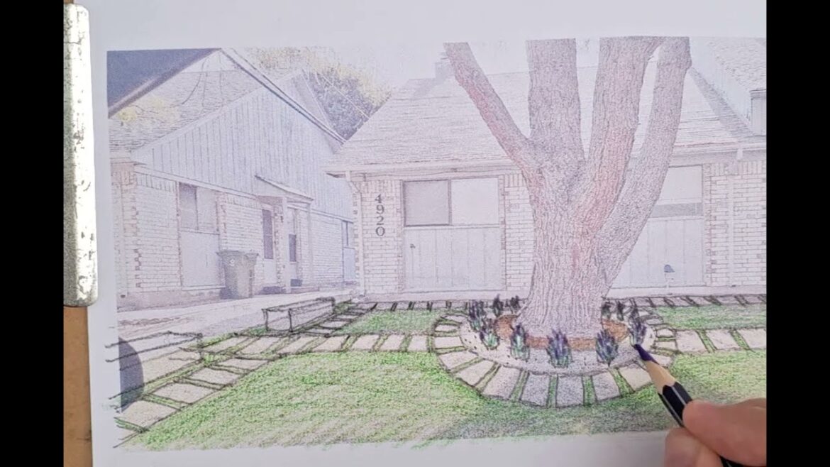 Sketch proposal for the front yard landscape design