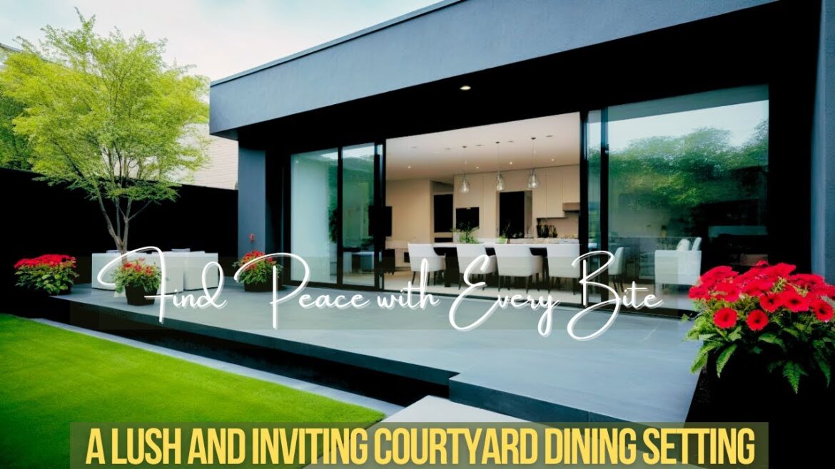 Contemporary Tropical Courtyard Dining Space: Blending Stone, Brick, and Organic Components