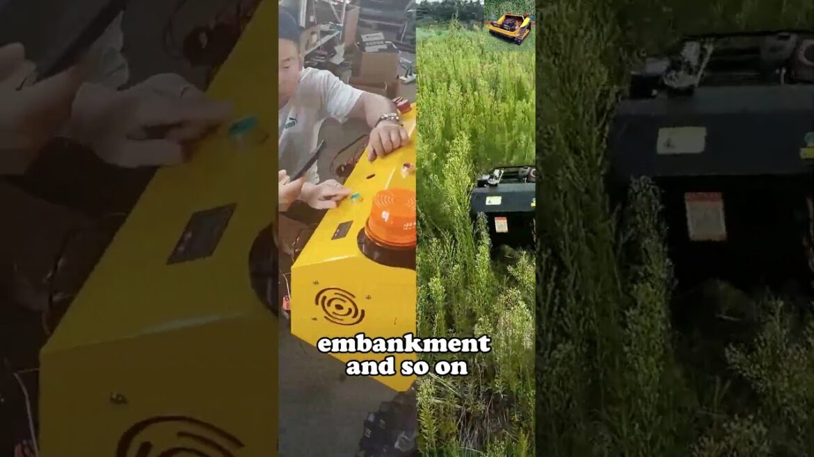 #wireless #lawnmower  Vigorun remote operated tracked lawn cutting machine for sale