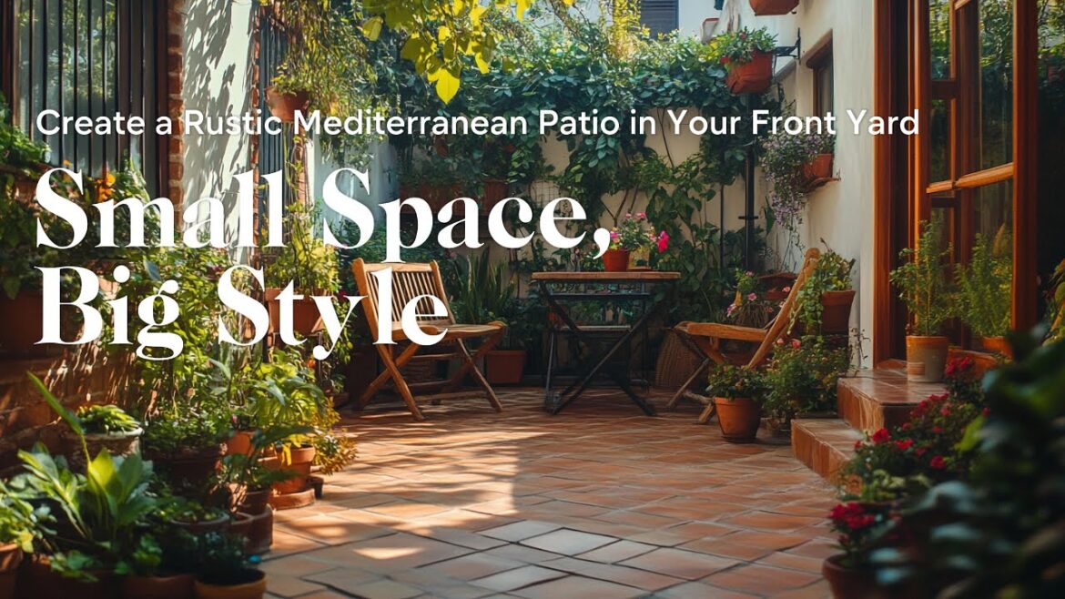Tiny Front Yard Transformation: Rustic Mediterranean Patio Designs