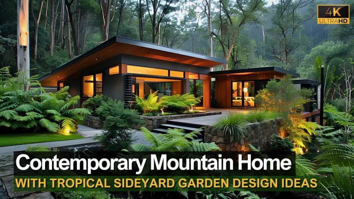 Discovering Harmony: Contemporary Mountain Home with Tropical Sideyard Garden Design Ideas