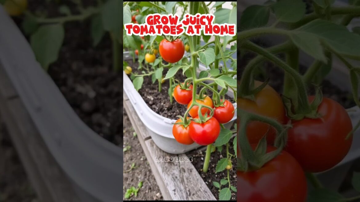 Grow Tomato at home garden 🍅 #short #shorts #shortfeed #tomatogarden