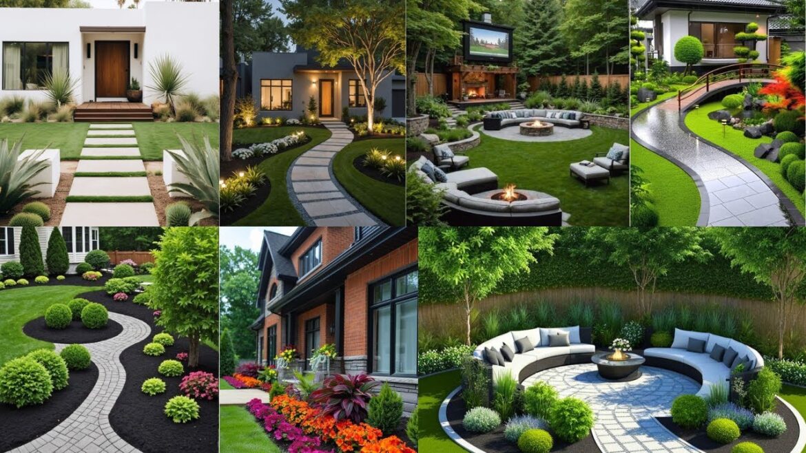 Front yard decor ideas||house front plants areas||home front gardening areas