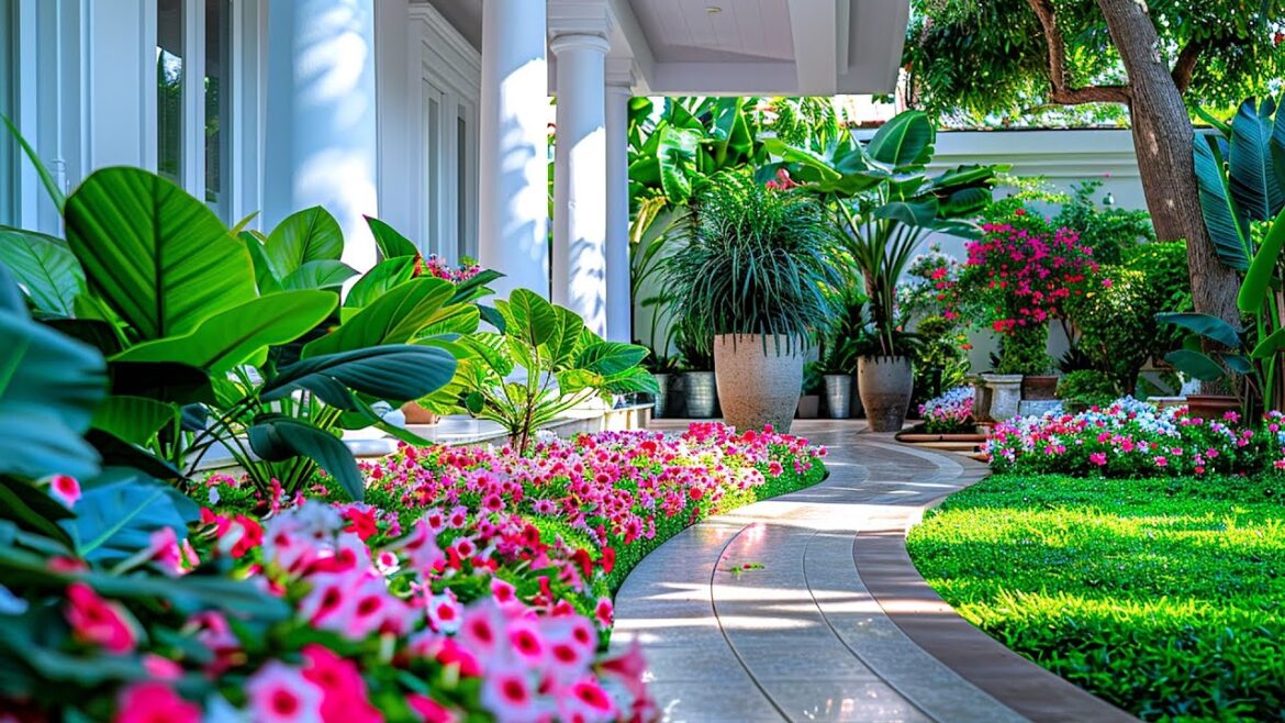Designing Oasis Landscapes with Flowers and Greenery in Front Yards