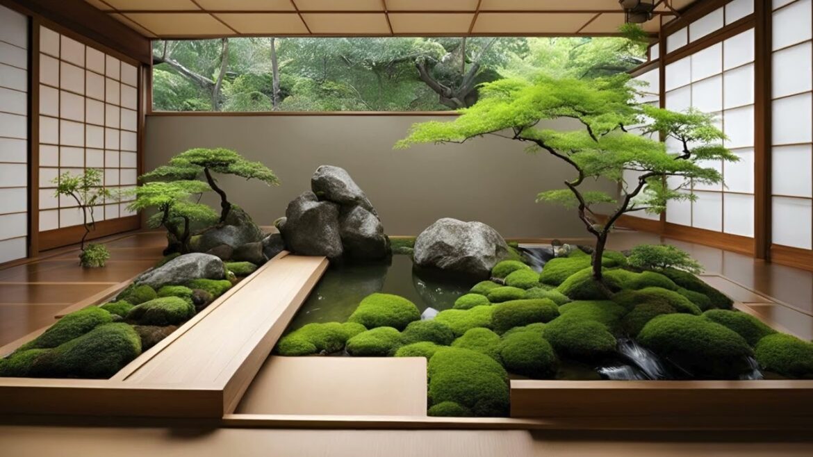 Japanese Style Indoor Garden Design with Minimalist Elegance