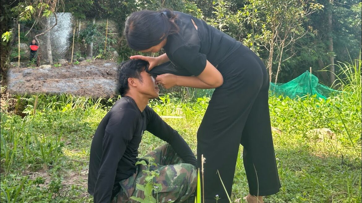 The boy built a vegetable garden and the girl came to visit again