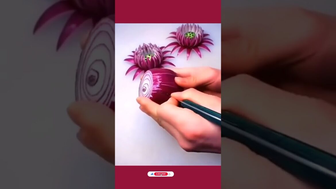 Edible Flower Art from Onion and Cucumber Edible Flower Art from Onion and Cucumber