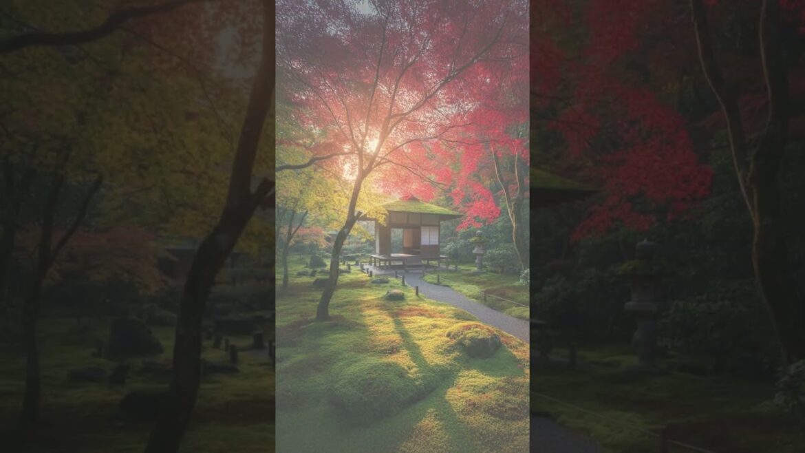 Check out traditional Japanese gardens and small houses! #relaxing #shorts  #nature