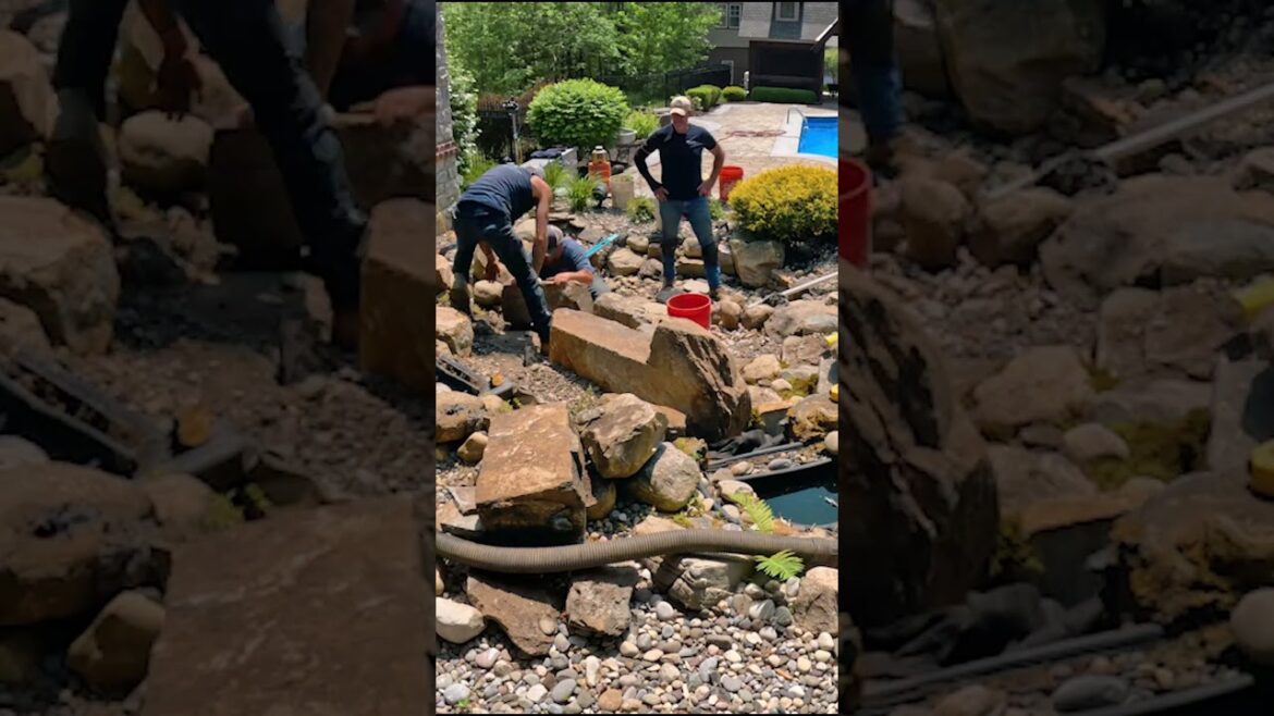 Backyard Transformation on this pondless waterfall Backyard Transformation on this pondless waterfall