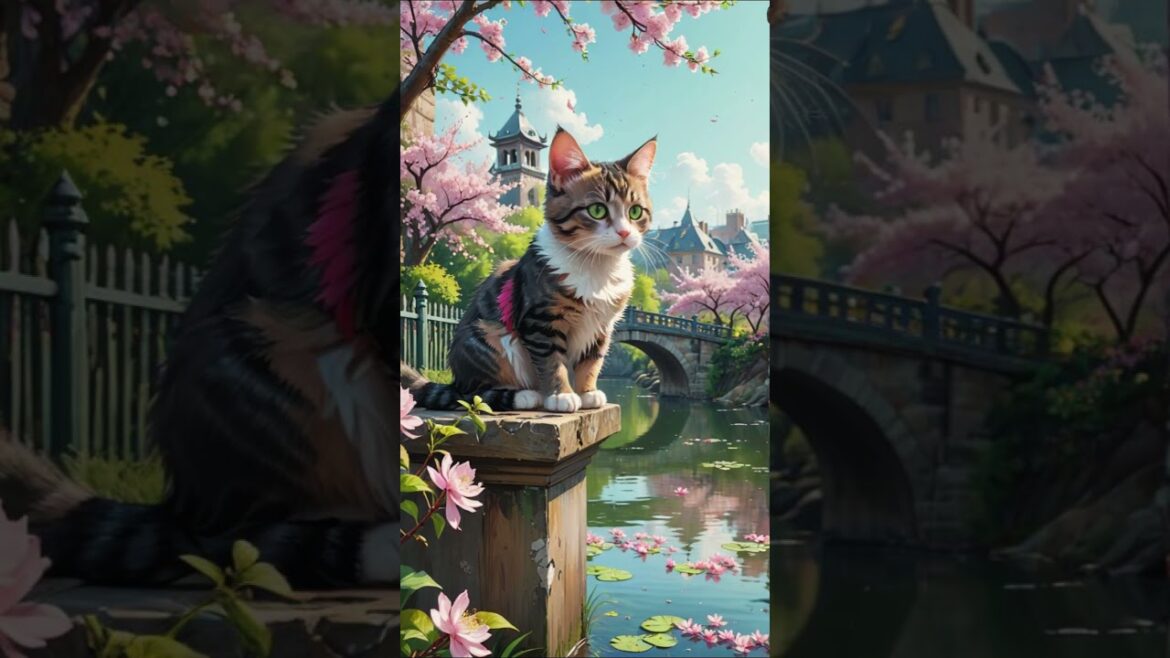 A cat in a Japanese garden 6 #cat #aiairt #cutecat