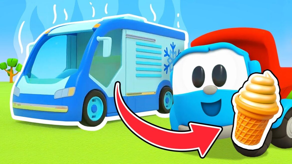 Leo the truck helps funny robots with the fridge car. The compilation of car cartoons for kids.