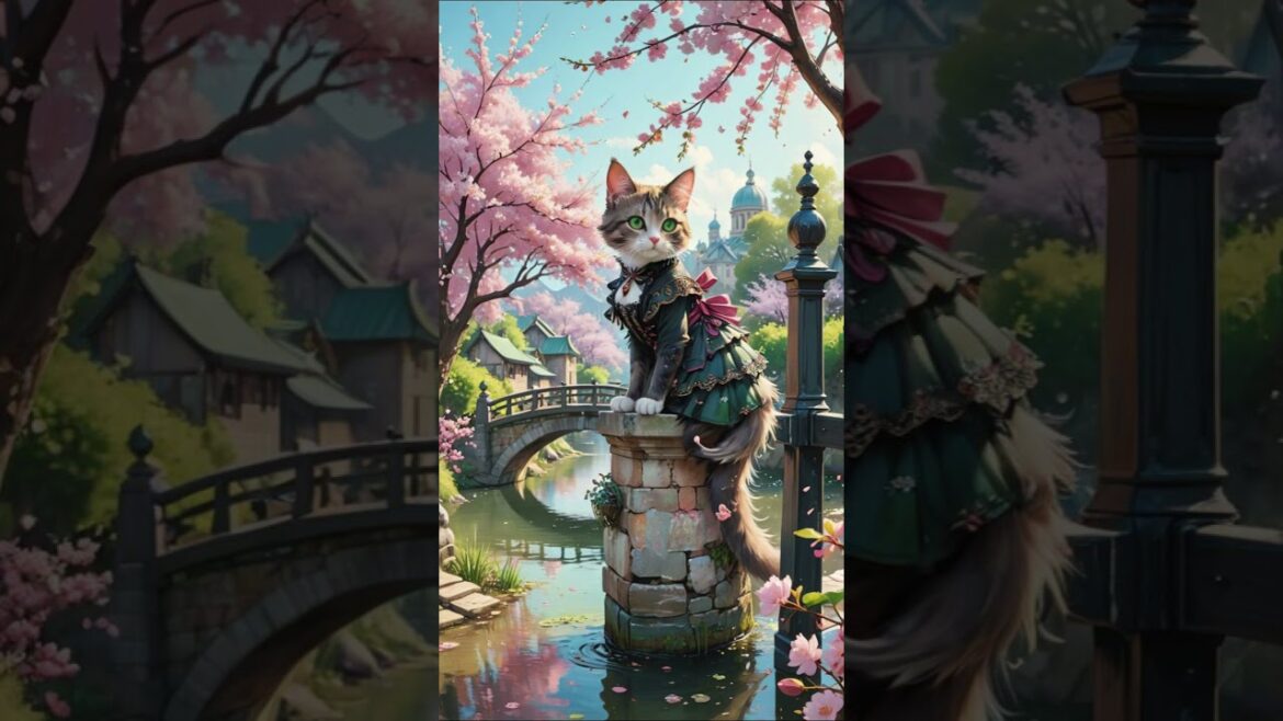 A cat in a Japanese garden 10 #cat #aiairt #relaxing