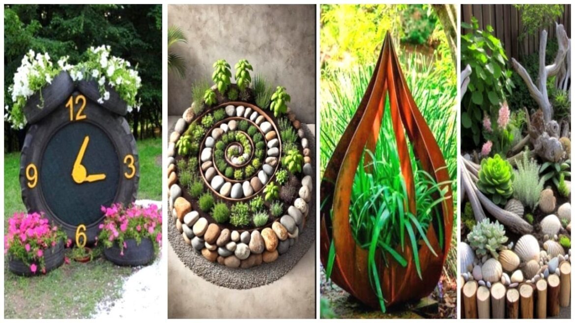 Transform Your Garden: Stunning DIY Decor Ideas Using Wood, Tires, Metal and More!