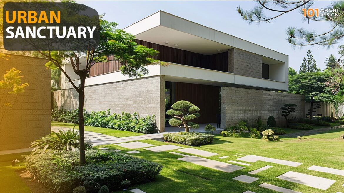 Small Modern Minimalist Urban House Design with Japanese Zen Like Garden Style