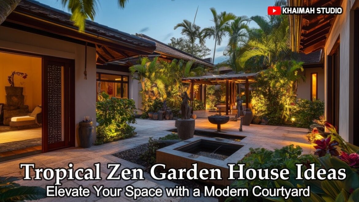 Tropical Zen Garden House Ideas  Elevate Your Space with a Modern Courtyard