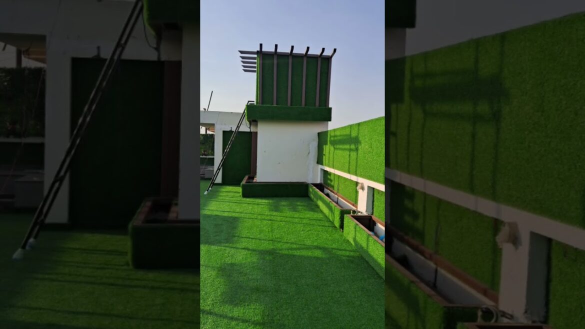 Terrace Garden Makeover || Garden Design with artificial Grass || artificial grass installation