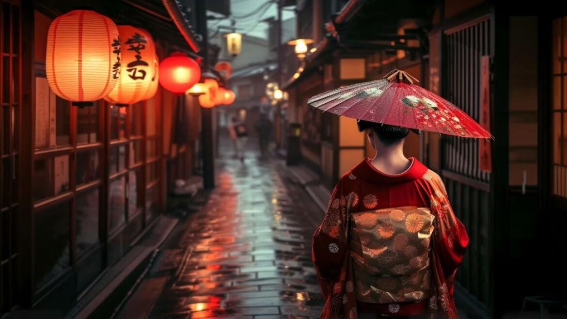 Japanese Garden Ambience with Calming Music for Meditation