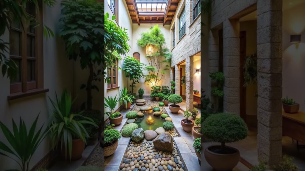 indoor courtyard with zen garden inspired design #Courtyard #architecture #courtyardhouse indoor courtyard with zen garden inspired design #Courtyard #architecture #courtyardhouse