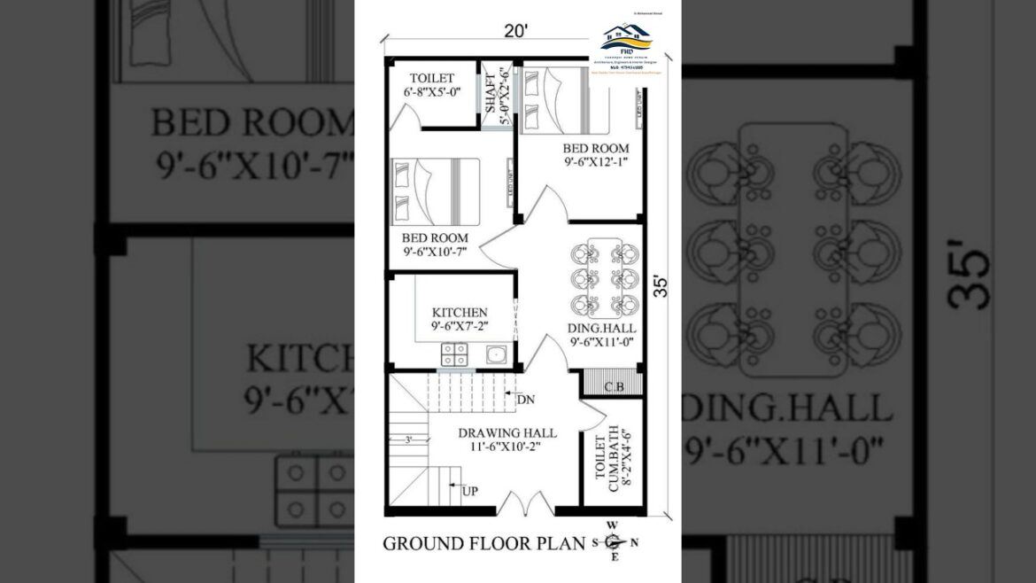 20' By 35' 2Bhk House plan | 20' By 35' East Facing House plan #home #shorts #viralvideo #trending