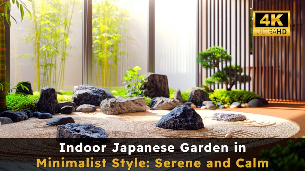 Indoor Japanese Garden in Minimalist Style: Serene and Calm