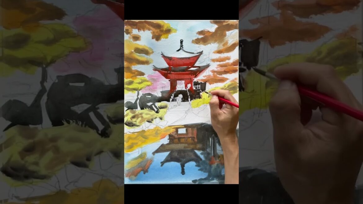 A Journey Through Japanese Beauty | Painting Echoes of a Japanese Garden in Watercolour  #artistic