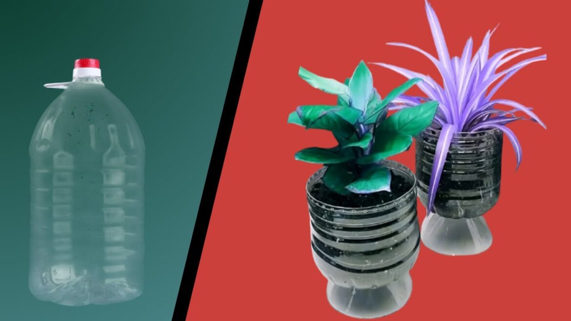 Container gardening | Recycle PLASTIC BOTTLES into Flower Pots