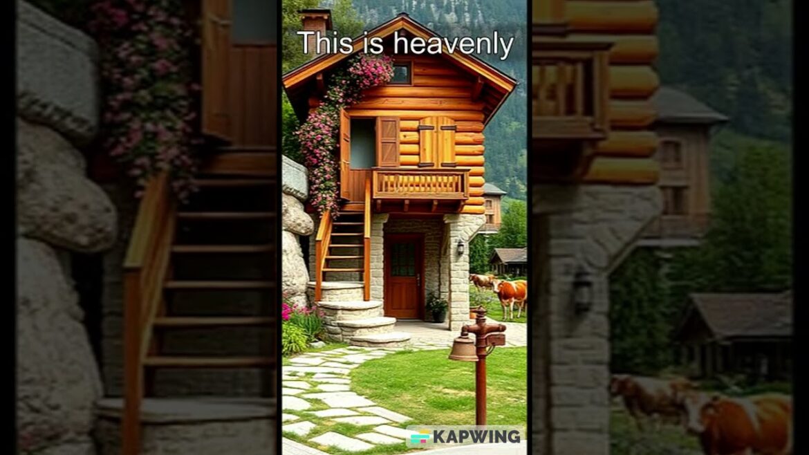 Living in the Alpine Village #shorts #garden #creativehousedesign #home #scenery #nature