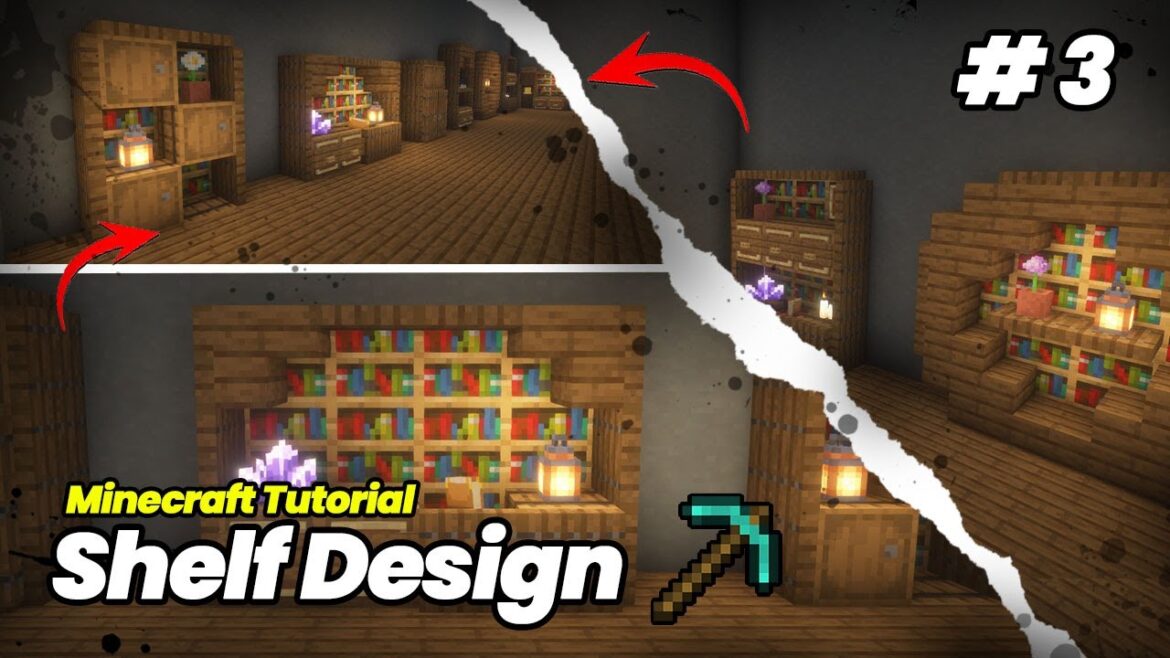 TOP 7 BOOK SHELF DESIGN – MINECRAFT BUILD HACKS TOP 7 BOOK SHELF DESIGN - MINECRAFT BUILD HACKS