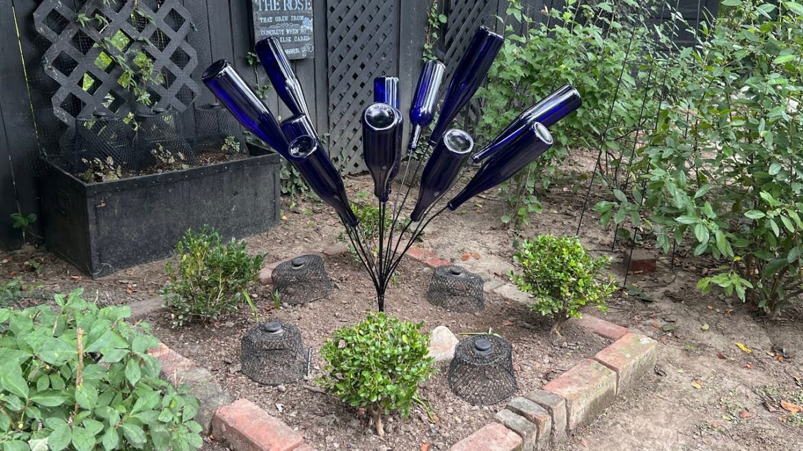 Bottle Tree Bush. Gifted Art for the Garden!