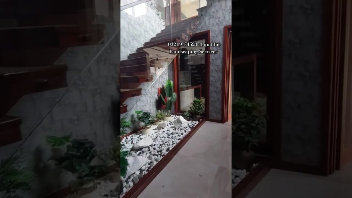 pebble garden under stairs  #garden #pebbles #understands #indoorplants 0321.9471523 pebble garden under stairs  #garden #pebbles #understands #indoorplants 0321.9471523