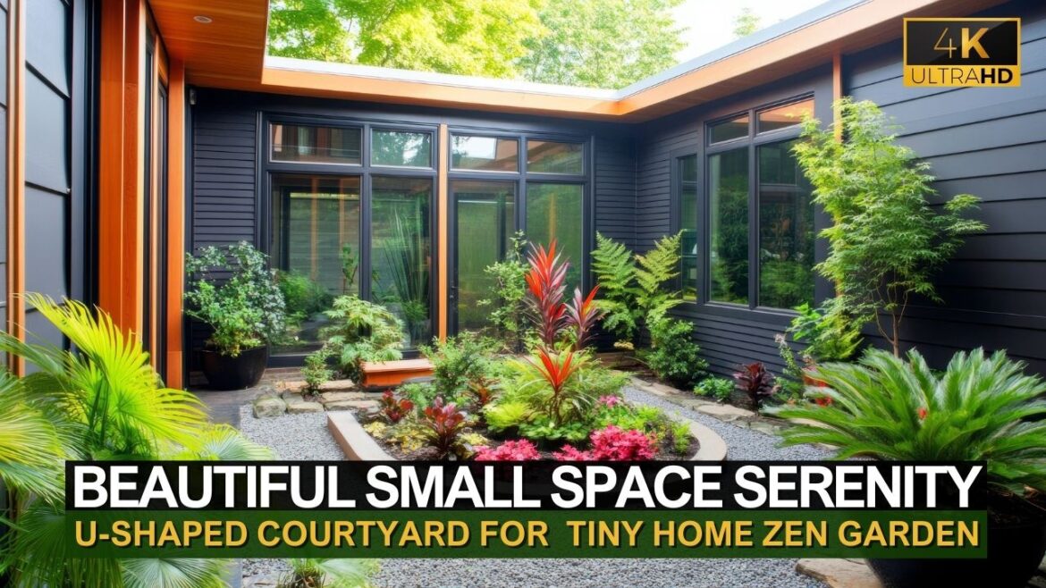 Small Space Serenity: U-Shaped Courtyard for a Tiny Home Zen Garden