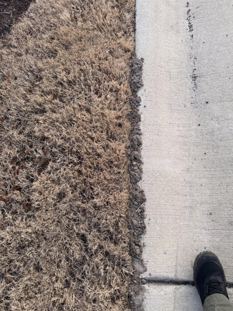 Soil buildup on edges. What is going on?