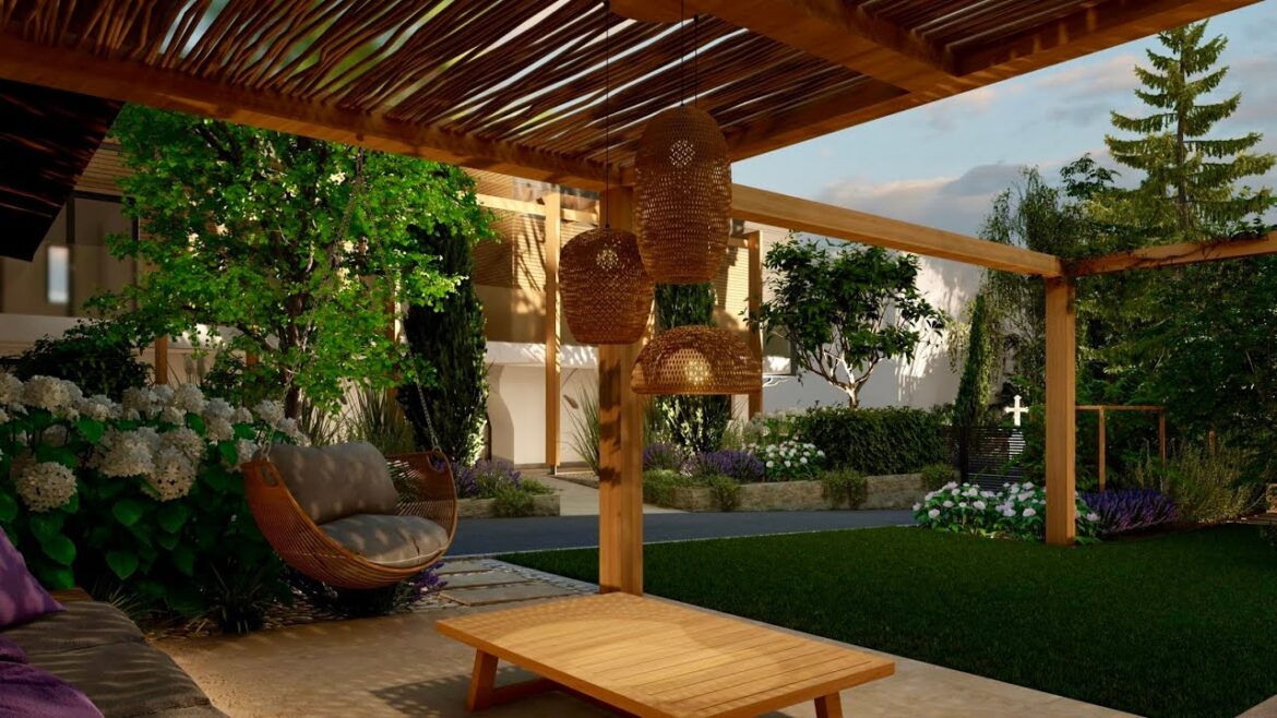 MODERN Mediterranean Garden Design in Sketchup