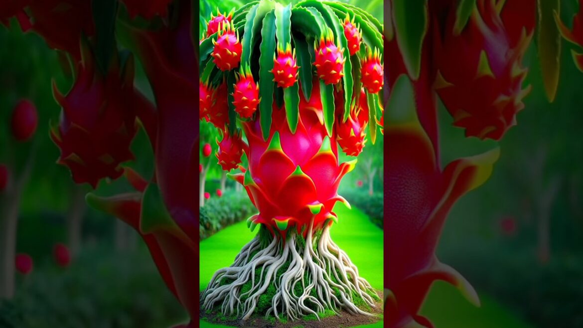 best and easiest method for growing and planting dragon fruit trees is by grafting stems. #gardening best and easiest method for growing and planting dragon fruit trees is by grafting stems. #gardening