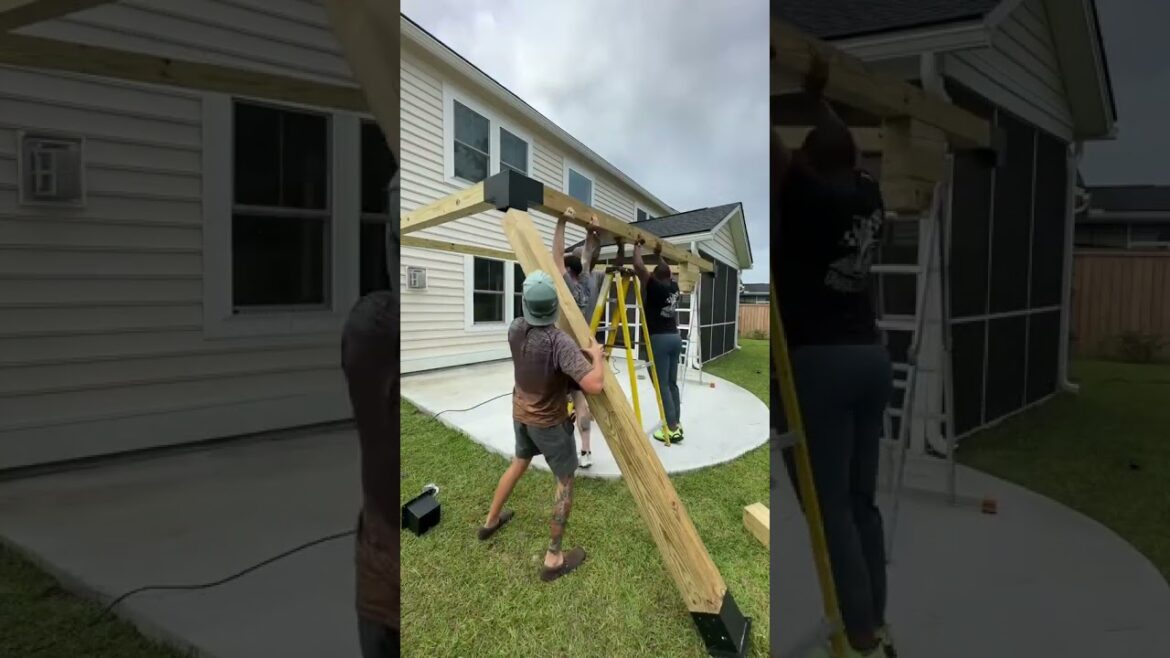 Diy Pergola build #realestate #realtor #diy #diyproject #homerenovation #dadlife #diyprojects #home