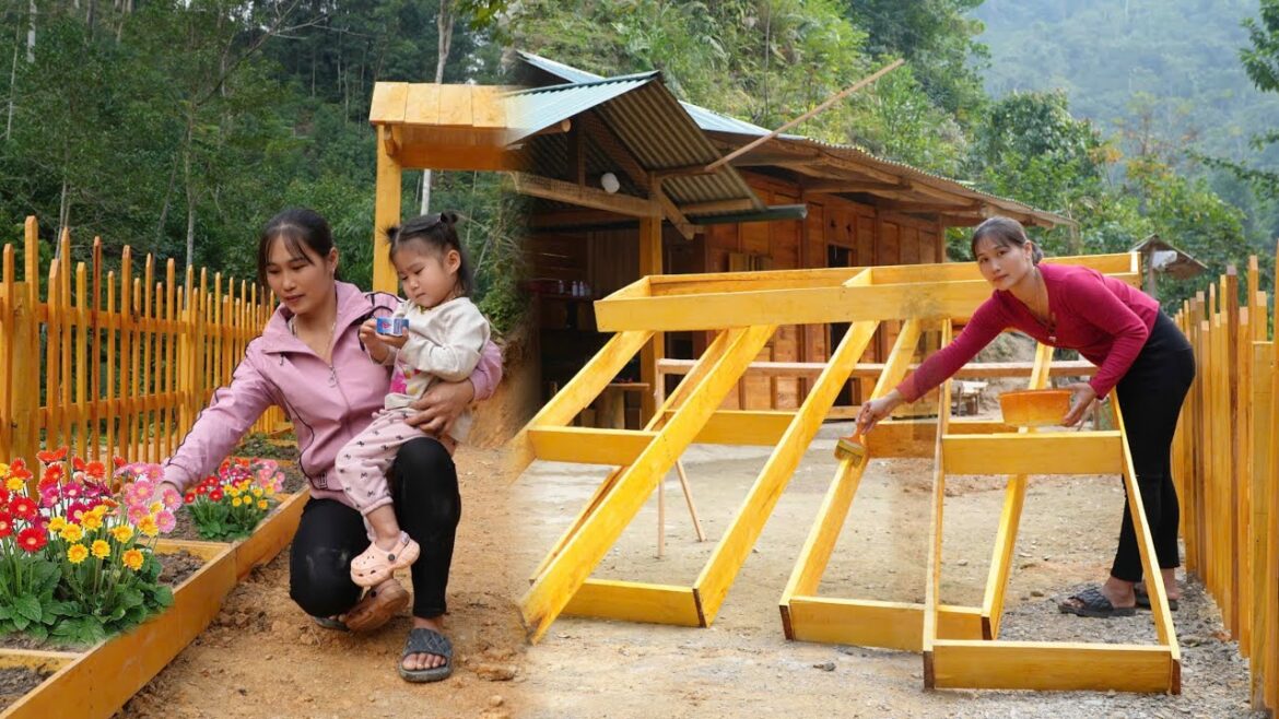 How to build a beautiful and simple flower garden from wood - Harvest cauliflower to sell