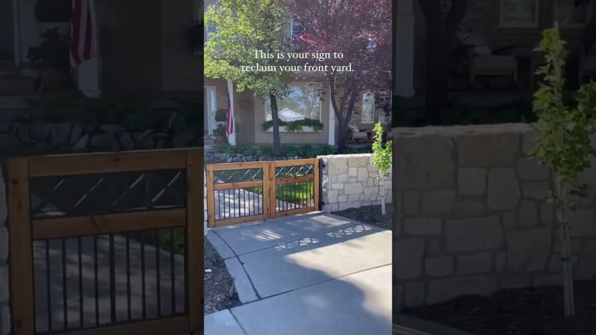 Beautiful Front Yard Design: Cobblestone Wall and Hardscaping Features | #FrontYardLandscaping #Utah