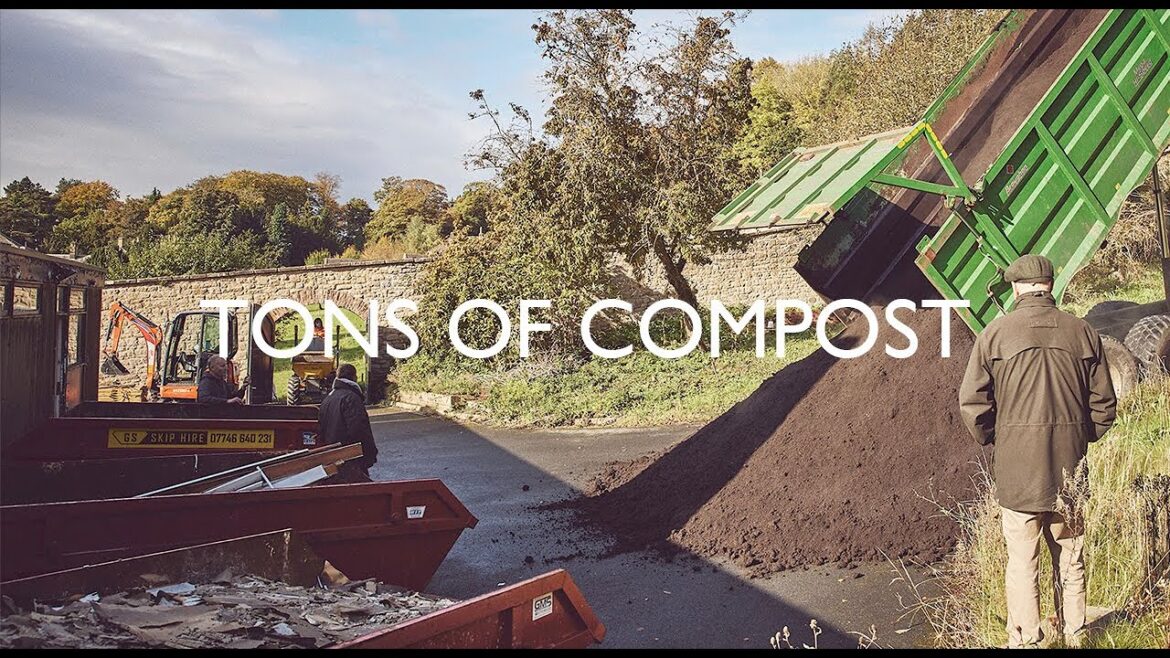 Tons of compost delivered to our walled garden!