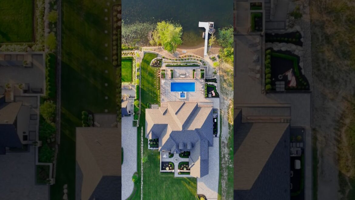 This backyard is designed for those who love to live life outdoors. #luxurybackyard #lakesidehomes