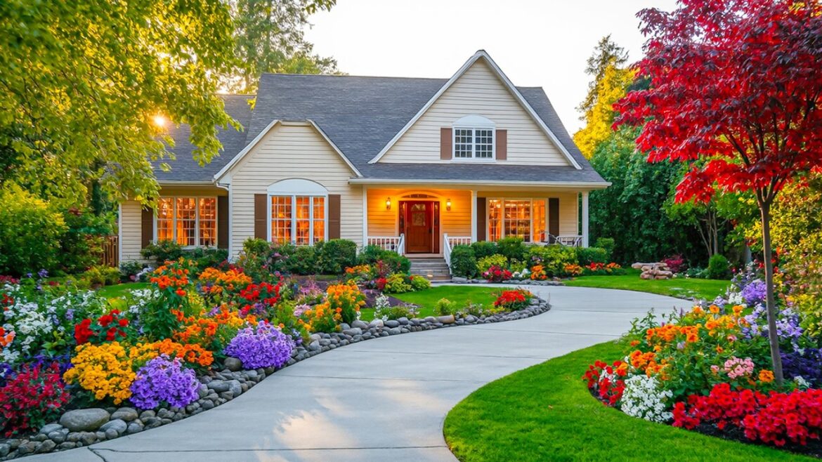 How to decorate your garden  Landscaping ideas with beautiful flowers