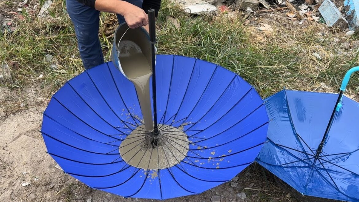 Great Garden Decoration Ideas From Cement and Umbrellas - Diy Aquarium