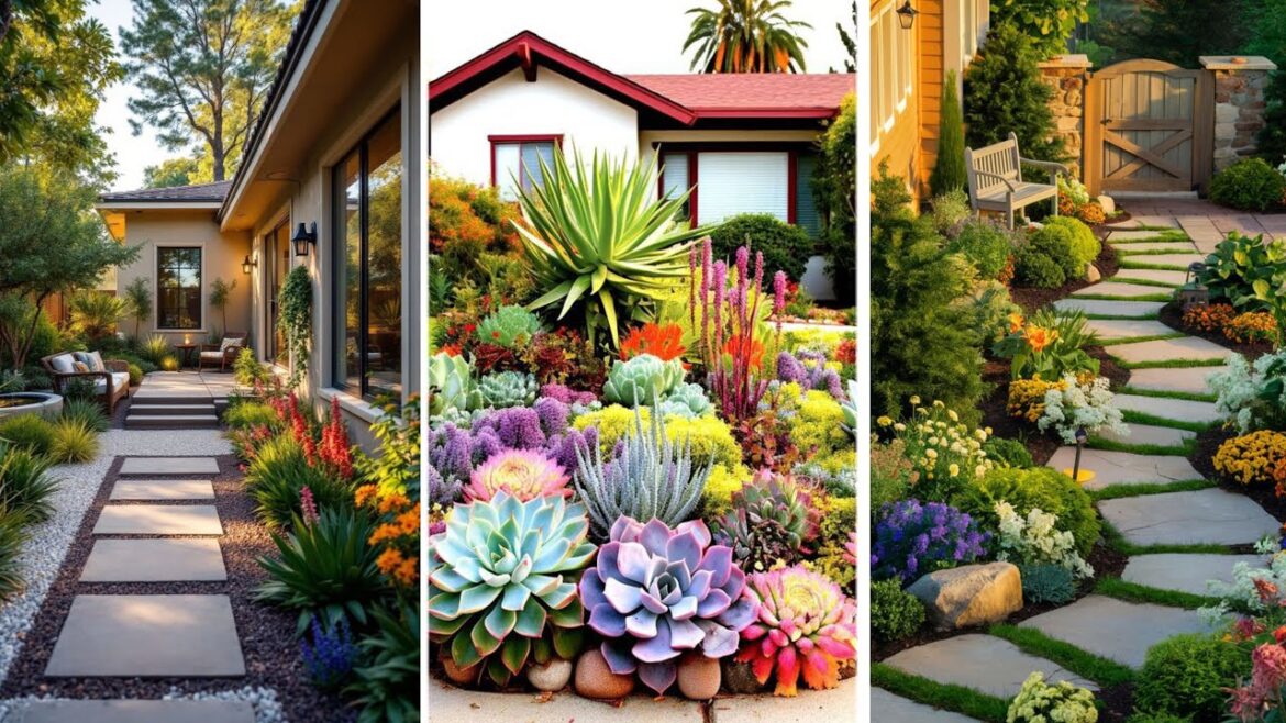 Succulent Front Yard landscaping | Front Yard Succulent Garden idea | Landscaping a Small Front Yard Succulent Front Yard landscaping | Front Yard Succulent Garden idea | Landscaping a Small Front Yard