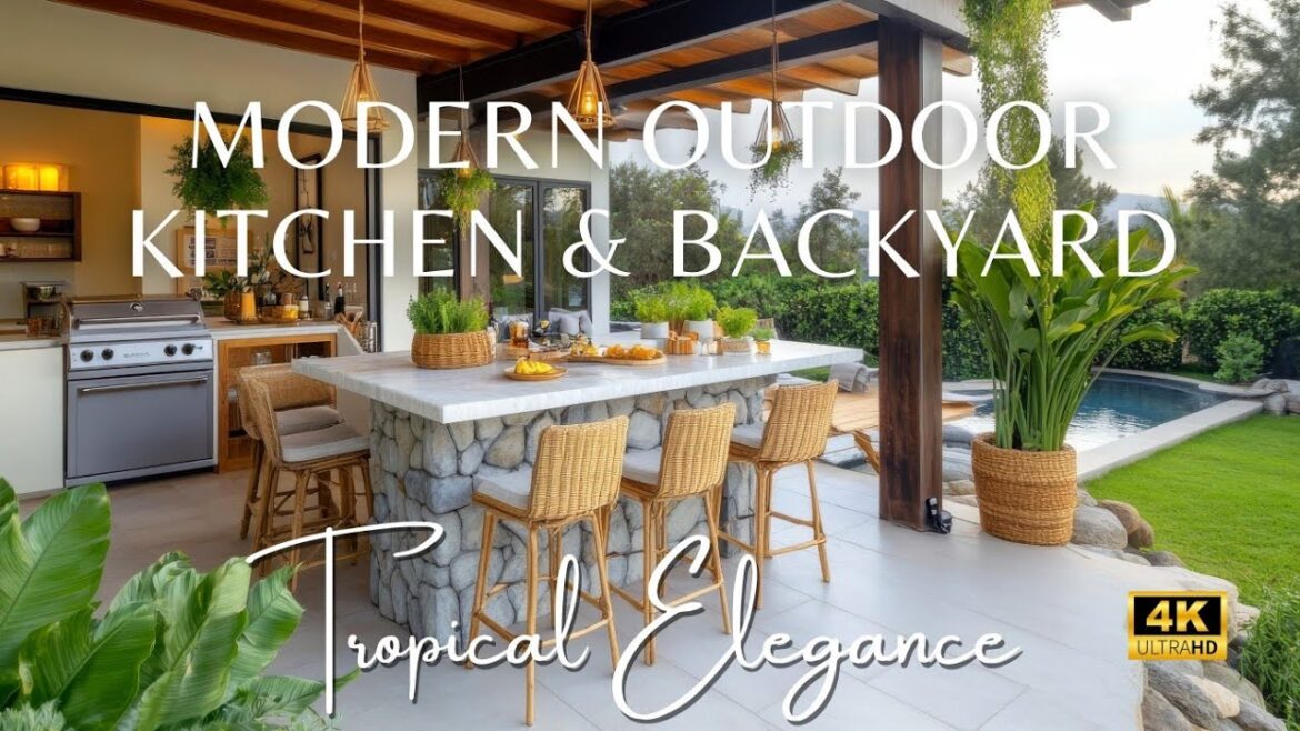 Modern Minimalist Outdoor Living: Tropical Courtyard Kitchen Ideas and Backyard Elegance Modern Minimalist Outdoor Living: Tropical Courtyard Kitchen Ideas and Backyard Elegance