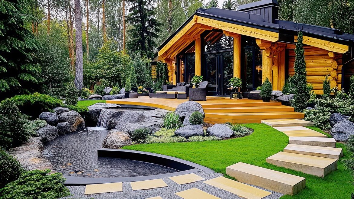 30 The Most Beautiful Log Cabin Garden Design 2025 | Japanese-style