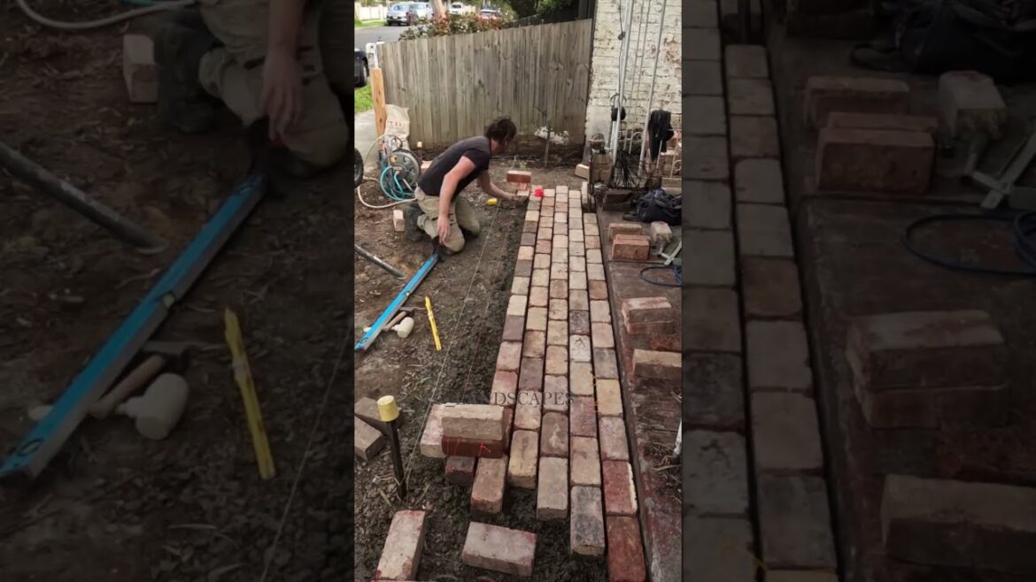 Reclaimed brick pathway #gardendesign #brickpaving #gardenpath Reclaimed brick pathway #gardendesign #brickpaving #gardenpath